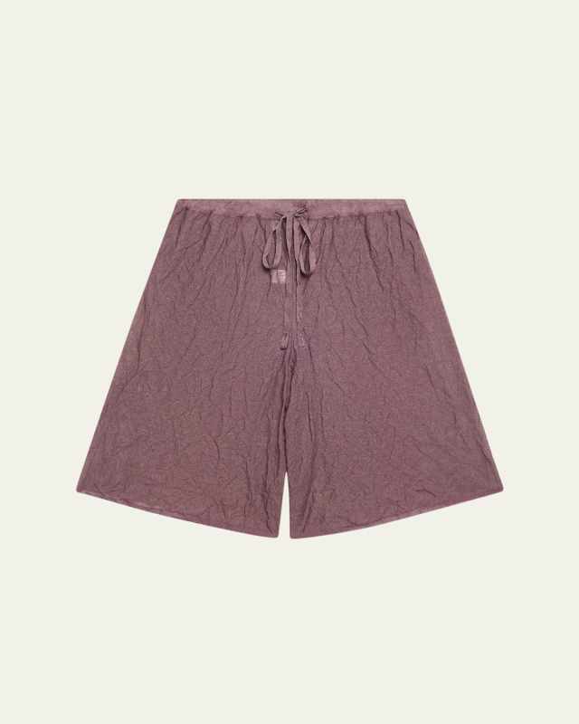 Lou Crinkled Metallic Bermuda Shorts
